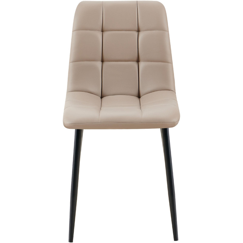 Sedia da pranzo Antibes in ecopelle tortora