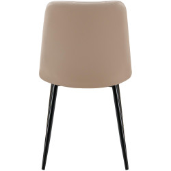 Sedia da pranzo Antibes in ecopelle tortora