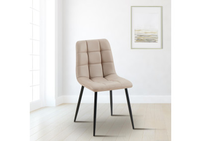 Chaise de salle à manger Antibes en similicuir taupe