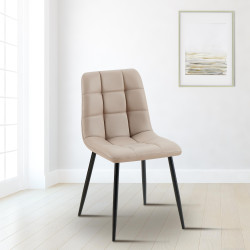 Sedia da pranzo Antibes in ecopelle tortora