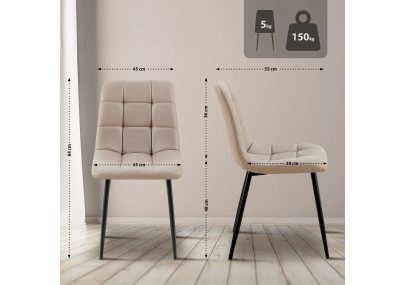 Cadeira de Jantar Antibes em Pele Sintética Taupe