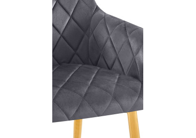 Silla de comedor Monett, terciopelo G, gris oscuro