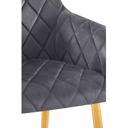 Chaise de salle à manger Monett, velours G, gris foncé