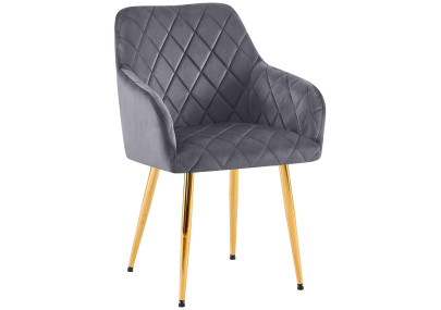 Silla de comedor Monett, terciopelo G, gris oscuro