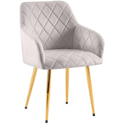 Sedia da pranzo Monett, velluto grigio