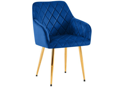 Chaise de salle à manger Monett, velours G, bleu foncé
