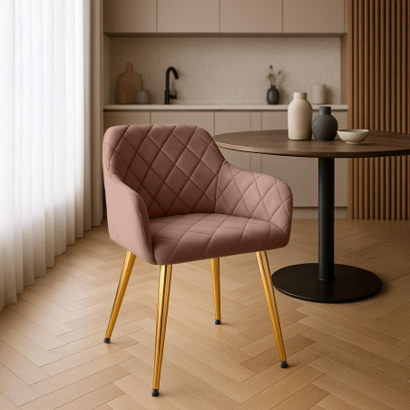 Sedia da pranzo Monett, velluto G, marrone