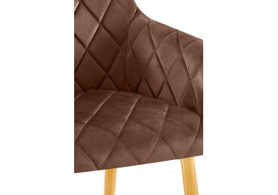 Chaise de salle à manger Monett, velours G, marron