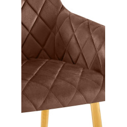 Chaise de salle à manger Monett, velours G, marron
