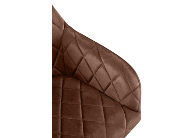 Chaise de salle à manger Monett, velours G, marron