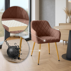 Sedia da pranzo Monett, velluto G, marrone