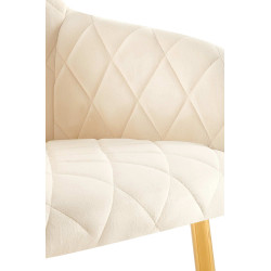 Chaise de salle à manger Monett, velours G, crème