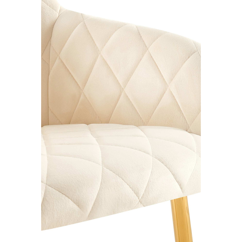 Silla de comedor Monett, terciopelo G, crema