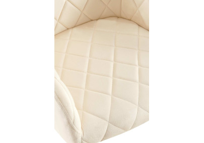 Chaise de salle à manger Monett, velours G, crème