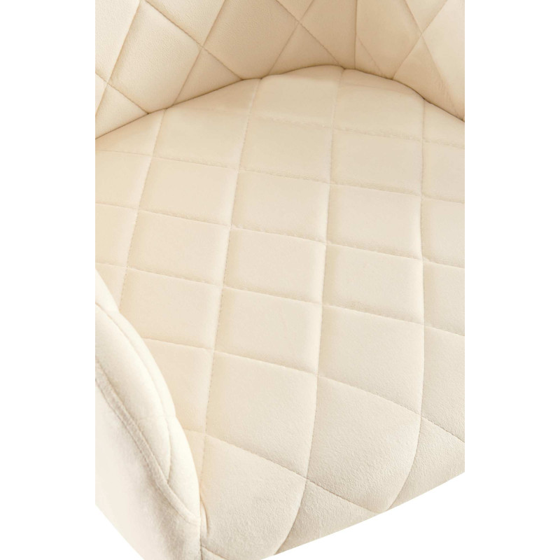 Silla de comedor Monett, terciopelo G, crema