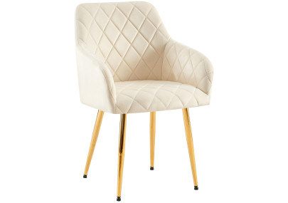 Chaise de salle à manger Monett, velours G, crème