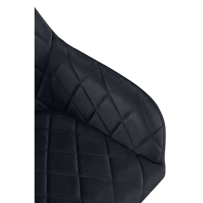 Chaise de salle à manger Monett, velours G, noire