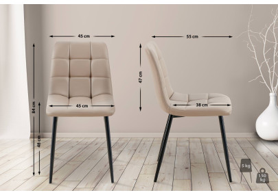 Ensemble de 4 chaises de salle à manger, similicuir Antibes, taupe