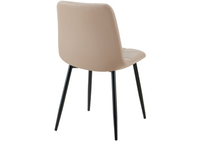 Ensemble de 4 chaises de salle à manger, similicuir Antibes, taupe