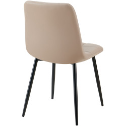 Conjunto de 4 sillas de comedor, Antibes, polipiel, topo