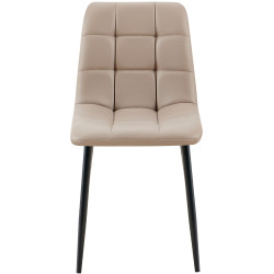 Conjunto de 4 sillas de comedor, Antibes, polipiel, topo