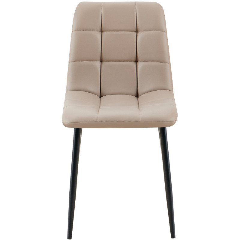 Conjunto de 4 sillas de comedor, Antibes, polipiel, topo