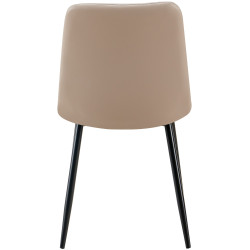 Conjunto de 4 sillas de comedor, Antibes, polipiel, topo