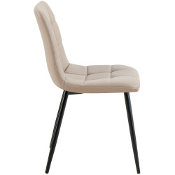 Conjunto de 4 sillas de comedor, Antibes, polipiel, topo