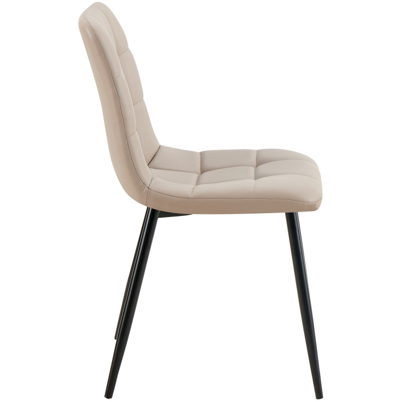 Conjunto de 4 sillas de comedor, Antibes, polipiel, topo