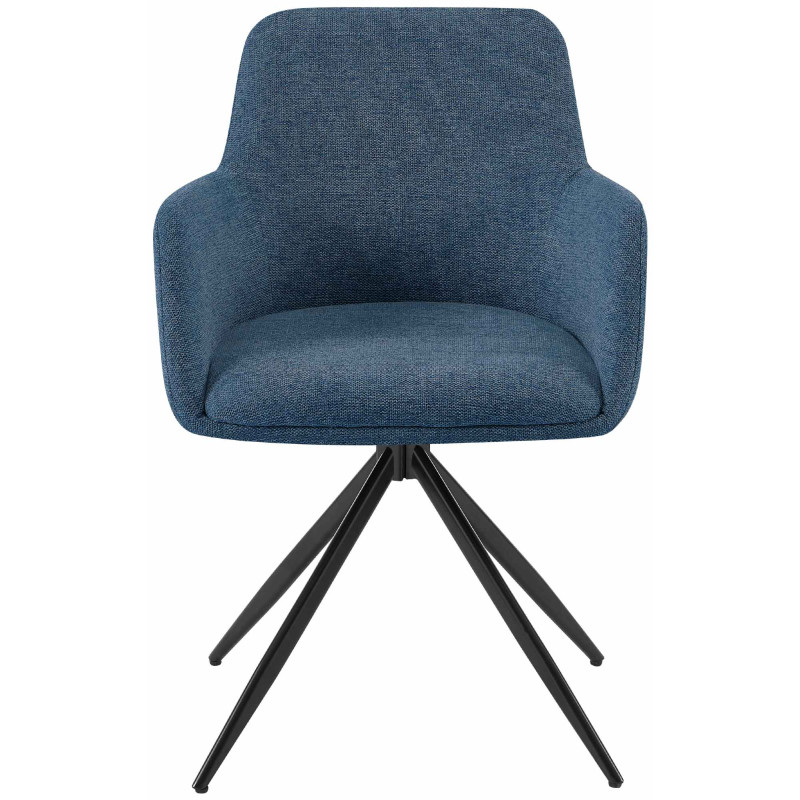 Ensemble de 2 chaises de salle à manger Olema, tissu bleu