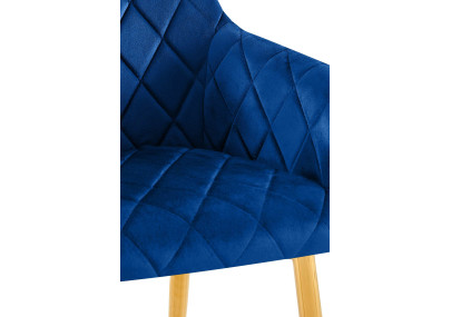 Insieme di 2 sedie da pranzo Monett, velluto, blu scuro