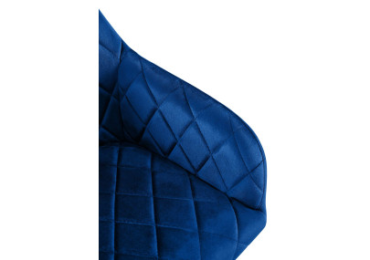 Ensemble de 2 chaises de salle à manger Monett, velours, bleu foncé