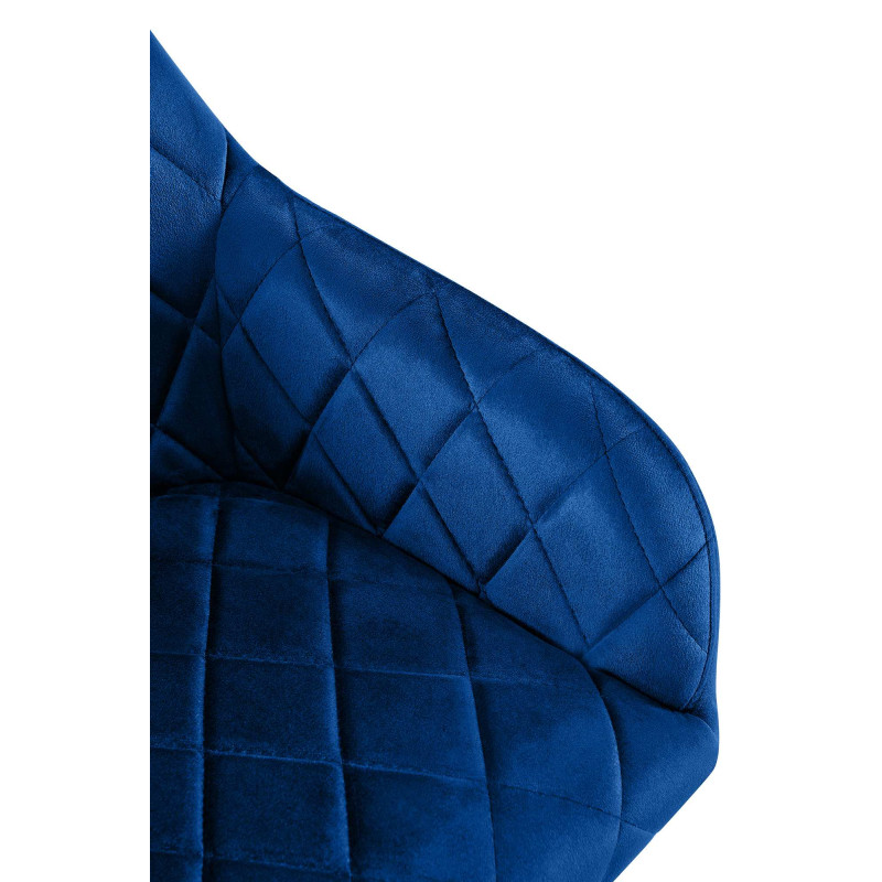 Conjunto de 2 cadeiras de sala de jantar Monett, veludo, azul escuro