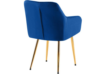 Insieme di 2 sedie da pranzo Monett, velluto, blu scuro