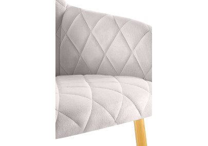 Conjunto de 2 sillas de comedor Monett, terciopelo, gris