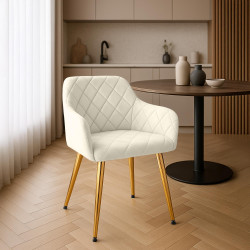 Insieme di 2 sedie da pranzo Monett in velluto color crema