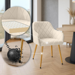 Insieme di 2 sedie da pranzo Monett in velluto color crema