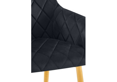 Ensemble de 2 chaises de salle à manger Monett en velours noir