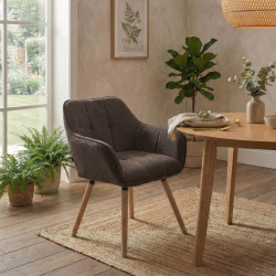 Silla de comedor Vienna Cord, marrón natural
