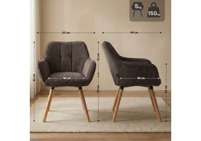 Chaise de salle à manger Vienna Cord, naturelle brun