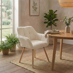 Chaise de salle à manger Vienna Cord, naturelle crème
