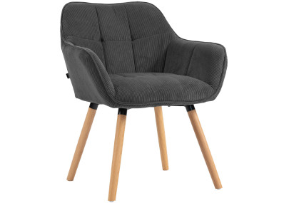 Chaise de salle à manger Vienna Cord, naturelle gris foncé