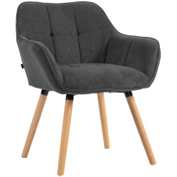 Silla de comedor Vienna Cord, gris oscuro natural