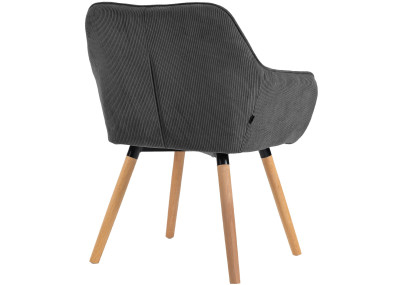 Chaise de salle à manger Vienna Cord, naturelle gris foncé