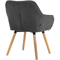Chaise de salle à manger Vienna Cord, naturelle gris foncé