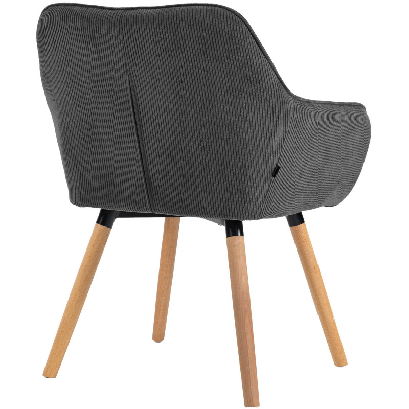 Silla de comedor Vienna Cord, gris oscuro natural