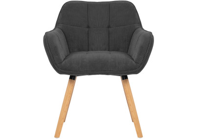 Chaise de salle à manger Vienna Cord, naturelle gris foncé