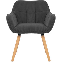 Chaise de salle à manger Vienna Cord, naturelle gris foncé