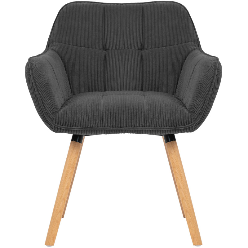 Silla de comedor Vienna Cord, gris oscuro natural