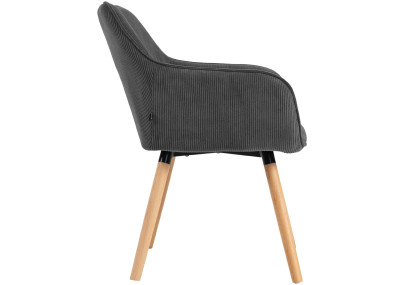 Chaise de salle à manger Vienna Cord, naturelle gris foncé